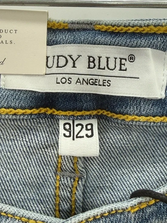 Judy Blue Light Wash Straight Fit Leg High Rise Distressed Denim Classic Fit - Picture 5 of 16